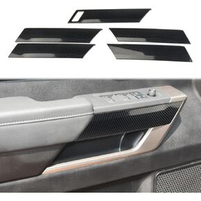 Carbon Fiber 4 Door Panel Decor Armrest Cover Trim Accessories For Toyota Tundra CrewMax 2022+ Sequoia 2023+