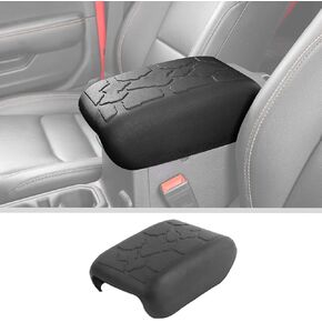 JWWY Armrest Cover Case Pad Center Console Cover Decoration Protective Cover Trim Fit for 2006-2010 Jeep Wrangler JK Interior Accessories Black Rubber