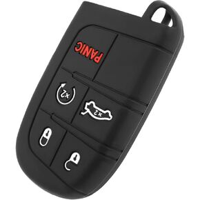 5 Buttons Key Fob Cover,Key Fob Replacement for Protecting Remote Key,Key Fob Case Compatible with Jeep Dodge Chrysler (Blue)
