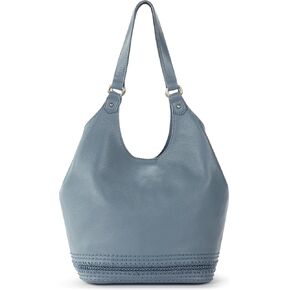 The Sak Roma Shopper in Leather, Double Shoulder Straps, Maritime