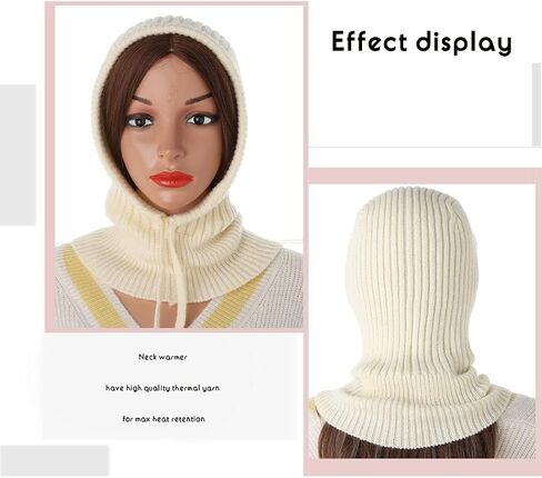 Balaclava Women Knit Winter Hats Warm Hooded Scarf Hat Warm Knitted Men Women Scarf Warm Winter Hats in Saudi Arabia