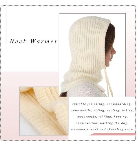 Balaclava Women Knit Winter Hats Warm Hooded Scarf Hat Warm Knitted Men Women Scarf Warm Winter Hats in Saudi Arabia