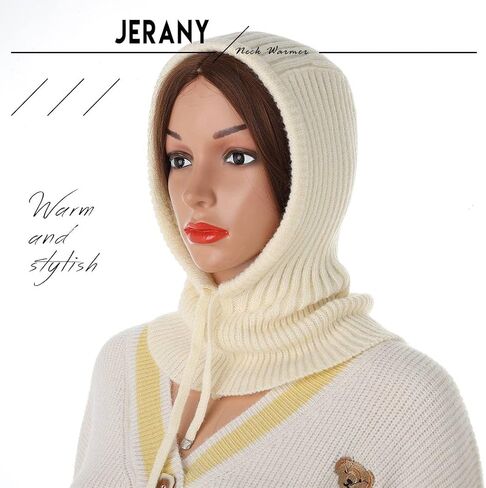 Balaclava Women Knit Winter Hats Warm Hooded Scarf Hat Warm Knitted Men Women Scarf Warm Winter Hats in Saudi Arabia