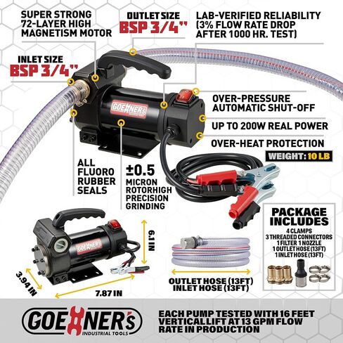 Heavy Duty Diesel Transfer Pump 12V High Performance 13 GPM Self-Priming Fuel Transfer Pump Kit with Manual Nozzle & Hose for Diesel Kerosene Transformer Oil in Saudi Arabia