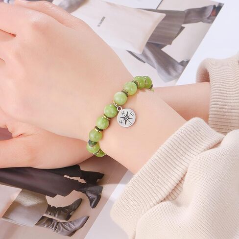 JoycuFF Graduation Gifts for Daughter Sisters Girlfriend Granddaughter Niece Class of 2023 Seniors High School College Women Girls Beaded Bracelets Natural Stone Compass in Saudi Arabia