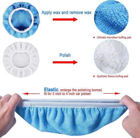 SIQUK 16 Pieces 3 Inch Buffing Pads Foam Polishing Pad Kit Polisher Pads Bonnets Wax Buffer Polish Pads Car Buffer Attachment for Drill in Kuwait