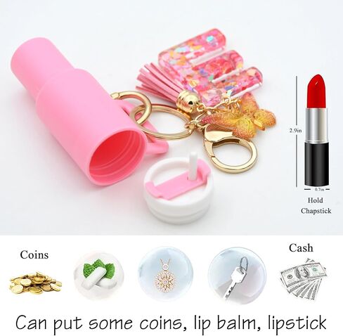 Mini Tumbler Keychain Cute Stanley Cup Charms For Backpack Initial Letter Fashion Tassel Butterfly Pendant Keychain For Women in Kuwait