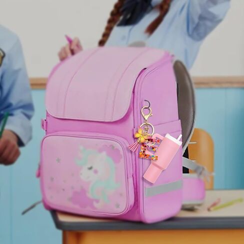 Mini Tumbler Keychain Cute Stanley Cup Charms For Backpack Initial Letter Fashion Tassel Butterfly Pendant Keychain For Women in Kuwait