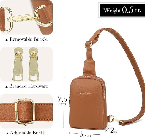 INICAT Small Crossbody Sling Bags for Women Vegan Leather Cell Phone Purse Fanny Packs for Women Men in Saudi Arabia