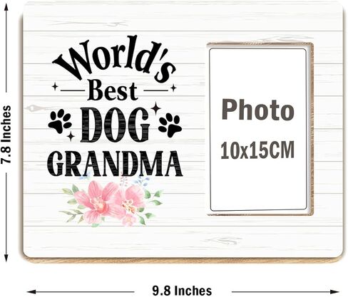 OTINGQD Dog Grandma Picture Frame Gift,World's Best Dog Grandma Wooden Photo Frame for Tabletop Wall Display,Gifts for Dog Grandma,Best Dog Grandma Gifts,Dog Mom Gifts,Dog Lovers Gifts for Women in Kuwait