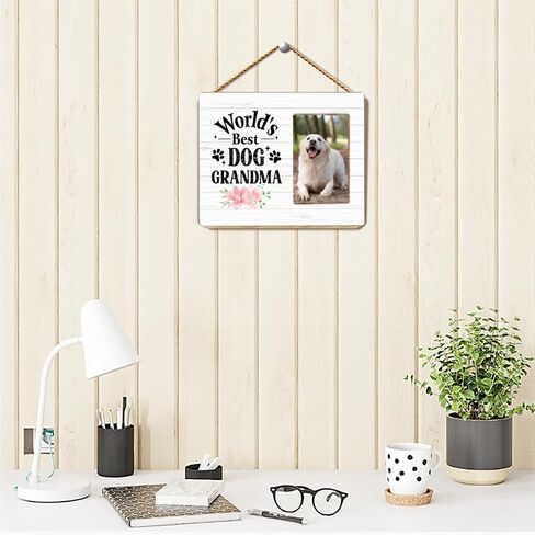 OTINGQD Dog Grandma Picture Frame Gift,World's Best Dog Grandma Wooden Photo Frame for Tabletop Wall Display,Gifts for Dog Grandma,Best Dog Grandma Gifts,Dog Mom Gifts,Dog Lovers Gifts for Women in Kuwait