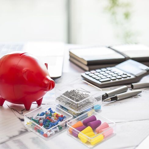 صندوق أكريليك، صندوق أكريليك صغير شفاف 24 عبوة 2.4 × 2.4 × 0.79 بوصة دقيقة من حاويات بلاستيكية مربعة من البلاستيك الأكريليك الشفاف، مكعب مربع من البلاستيك مع غطاء لحبوب الحلوى، خرز مجوهرات صغير، عملات معدنية in Kuwait