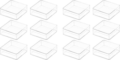 صندوق أكريليك، صندوق أكريليك صغير شفاف 24 عبوة 2.4 × 2.4 × 0.79 بوصة دقيقة من حاويات بلاستيكية مربعة من البلاستيك الأكريليك الشفاف، مكعب مربع من البلاستيك مع غطاء لحبوب الحلوى، خرز مجوهرات صغير، عملات معدنية in Kuwait