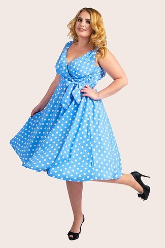 Miss Lavish London Vintage Inspired Women's Dresses -40s 50s Style Midi Plus Size Retro Cocktail Dresses in Saudi Arabia