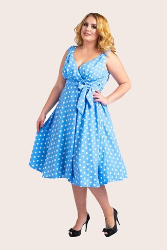 Miss Lavish London Vintage Inspired Women's Dresses -40s 50s Style Midi Plus Size Retro Cocktail Dresses in Saudi Arabia