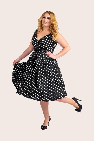 Miss Lavish London Vintage Inspired Women's Dresses -40s 50s Style Midi Plus Size Retro Cocktail Dresses in Saudi Arabia