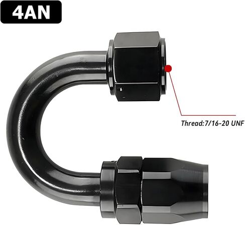 سيارة 6AN 180 درجة PTFE خرطوم الكوع نهاية دوارة، دوارة من الألومنيوم للسيارات لخرطوم خط الوقود المضفر CPE، ملحقات إصلاح المركبات العالمية لسيارات الدفع الرباعي والشاحنات وRV والمزيد (AN6) in Kuwait