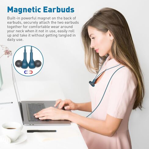USB C Earbuds Wired Headphones for iPhone 15 Pro Max Samsung Z Flip Fold 6 A35 S24+ S24 S23 S22 Magnetic in-Ear Noise Canceling Type C Earphone Headset Microphone Volume Control for Pixel 8 7 6a iPad in Saudi Arabia