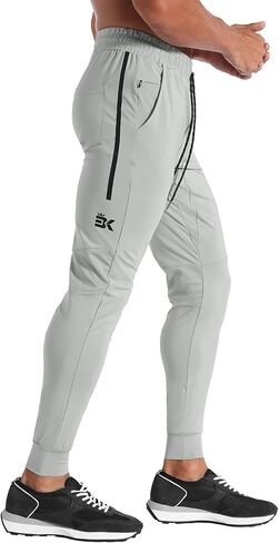 BROKIG Men's Lightweight Athletic Gym Jogger Pants, Stretch Quick Dry Workout Running Sweat Pants with Zipper Pockets in Saudi Arabia