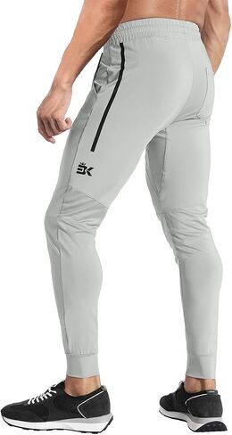 BROKIG Men's Lightweight Athletic Gym Jogger Pants, Stretch Quick Dry Workout Running Sweat Pants with Zipper Pockets in Saudi Arabia