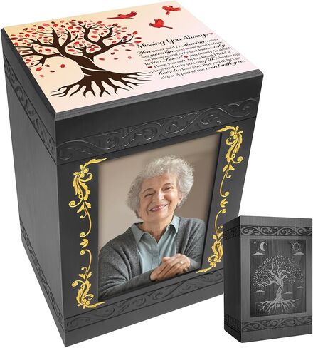 Cremation Urn for Ashes for Women, Human Urn for Ashes Adult Male or Female, Wooden Picture Frame Urns Box and Casket for Ashes Men Women Child, Burial Funeral Urns for Ashes, Holds Up to 250 LBS in Saudi Arabia