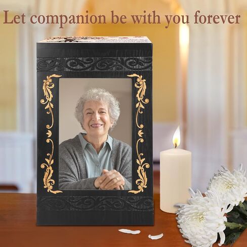 Cremation Urn for Ashes for Women, Human Urn for Ashes Adult Male or Female, Wooden Picture Frame Urns Box and Casket for Ashes Men Women Child, Burial Funeral Urns for Ashes, Holds Up to 250 LBS in Saudi Arabia