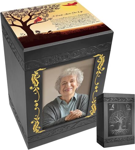 Cremation Urn for Ashes for Women, Human Urn for Ashes Adult Male or Female, Wooden Picture Frame Urns Box and Casket for Ashes Men Women Child, Burial Funeral Urns for Ashes, Holds Up to 250 LBS in Saudi Arabia