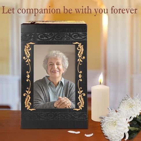 Cremation Urn for Ashes for Women, Human Urn for Ashes Adult Male or Female, Wooden Picture Frame Urns Box and Casket for Ashes Men Women Child, Burial Funeral Urns for Ashes, Holds Up to 250 LBS in Saudi Arabia