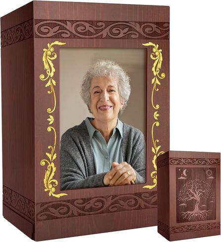 Cremation Urn for Ashes for Women, Human Urn for Ashes Adult Male or Female, Wooden Picture Frame Urns Box and Casket for Ashes Men Women Child, Burial Funeral Urns for Ashes, Holds Up to 250 LBS in Saudi Arabia