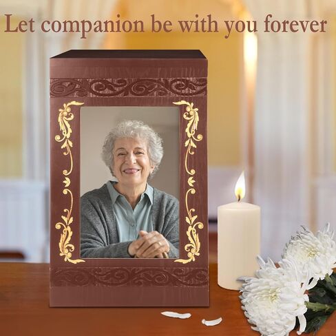 Cremation Urn for Ashes for Women, Human Urn for Ashes Adult Male or Female, Wooden Picture Frame Urns Box and Casket for Ashes Men Women Child, Burial Funeral Urns for Ashes, Holds Up to 250 LBS in Saudi Arabia