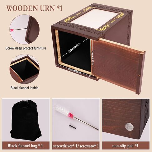 Cremation Urn for Ashes for Women, Human Urn for Ashes Adult Male or Female, Wooden Picture Frame Urns Box and Casket for Ashes Men Women Child, Burial Funeral Urns for Ashes, Holds Up to 250 LBS in Saudi Arabia
