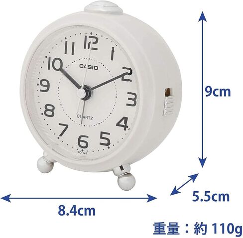 CASIO TQ-149-7JF Alarm Clock, White, Analog, Small, Snooze with Light in Saudi Arabia