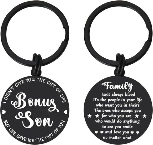 YALLNASL Bonus Son Daughter Gifts Keychain for Stepson Stepdaughter Birthday Wedding Gifts for Daughter Son In Law Keychains in Kuwait
