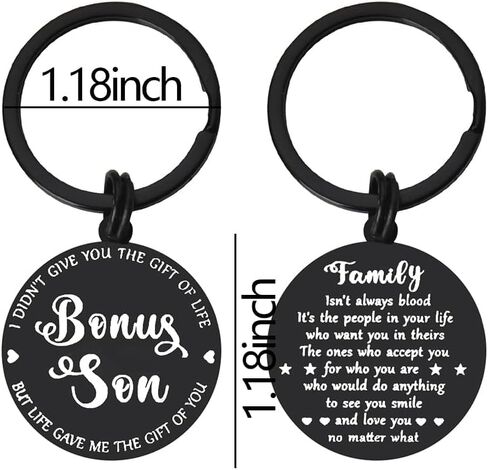 YALLNASL Bonus Son Daughter Gifts Keychain for Stepson Stepdaughter Birthday Wedding Gifts for Daughter Son In Law Keychains in Kuwait
