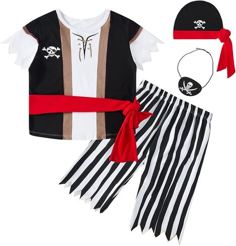 Toddler Baby Boys Pirate Costume Halloween Child Boys Buccaneer Outfit in Kuwait