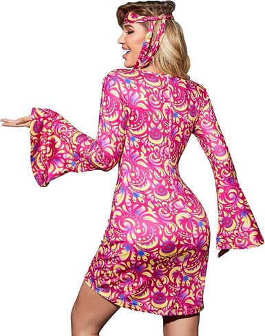 Joy Bang 70s Disco Outfits for Women, 60s Retro Disco Dress Costumes for Dance Party, Birthday Gift for Women in Saudi Arabia