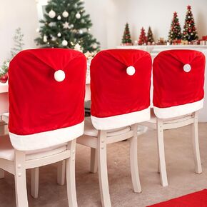 KatchOn, Christmas Chair Covers Set of 3-24x20 Inch | Santa Hat Chair Covers, Christmas Chair Cover | Chair Christmas Covers, Santa Hat Chair Back Covers | Christmas Decorations Indoor Home Décor