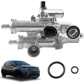 Engine Coolant Thermostat Housing Compatible with Dodge Caliber, Journey, Avenger 07-20, Chrysler Sebring 07-14, Jeep Compass, Patriot 09-17 Replace 68003582AB