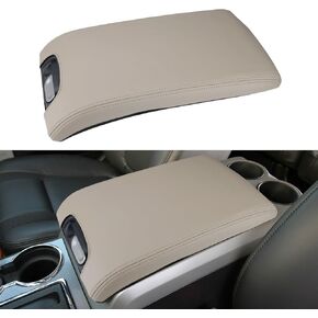 INTGET Center Console Armrest Cover for Ford F150 Accessories 2009 2010 2011 2012 2013 2014 Car Middle Lid Seat Cover Protector Elbow Cushion Pad (Black Stitches, 2009-2014)
