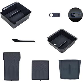 Center Console Organizer for Tesla Model 3 Highland 2024, Automotive Consoles & Organizers Lower Bottom Storage Box Accessories Armrest Hidden Organizer fot Tesla Accessories New Year Gift