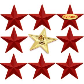 10/20/50/100 Pcak Red Five-Pointed Star Lapel Pins Bulk-Employee Appreciation Gifts for Women Team Volunteer Student Teacher Pentacle Pentagram Lapel Pins Badge Souvenir