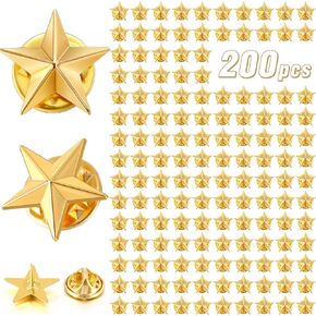 Unittype 200 Pcs Star Badge Lapel Pin Veterans Day Star Pins Award Pins for Labor Day 4th of July Independence Day Celebration Memorial Day