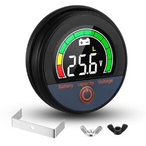 2 Set 12V 24V 48V 60V 84V Battery Monitor with Alarm LCD Digital Display Golf Cart Battery Meter Battery Voltage Meter Battery Capacity Voltmeter for Car Motorcycle Truck Boat RV