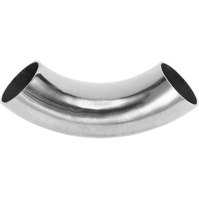 Motoforti 90 Degree Mandrel Bend Elbow Car Modified Exhaust Pipe Tubing Piping 1.5" Inch OD Thickness 1.5mm/16GA 38x150x1.5mm 304 Stainless Steel Silver Tone