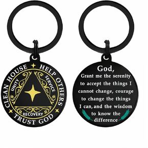 Sobriety Gifts for Women Men- Sober Keychain- AA Sobriety Anniversary Decoration Chip