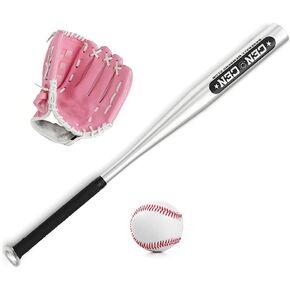 Baseball Balls Set Baseball Bat+Baseball+Baseball Gloves 25in Aluminum Alloy Baseball Bat 10.5in PVC Baseball Glove Baseball Kit for Youth Kids