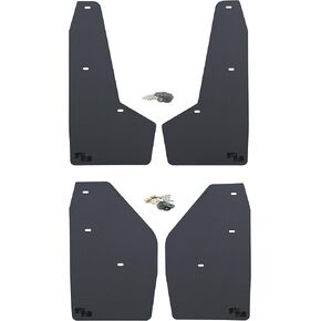 RokBlokz Mud Flaps for 2017-2020 Ford Raptor - Set of 4 - Multiple Colors Available - Mud Guards are Custom Cut and Fit - Includes All Mounting Hardware (Black with Black Logo)