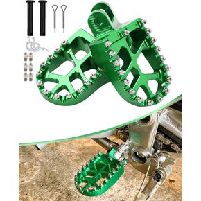 JFG RACING Motorcycle Foot Pegs Pedals Footrests For KLX250/250R/300/300R/250S/650, KLR650, XR650L And More Dirt Bikes, GREEN