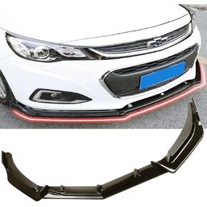 MUCO 3pcs Front Bumper Lip Spoiler Kit Compatible with 19 20 21 22 23 Chevy Malibu Gloss Black Valance Fascia Cover Guard Protection Conversion