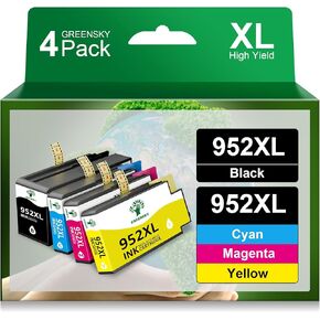 952xl Ink Cartridges Combo Pack Latest Upgrade Replacement for HP 952 XL Ink Cartridge for HP Officejet Pro 7740 8720 8710 8210 8715 8740 8702 8730 8725 Printers (4 Packs, Black Cyan Yellow Magenta)